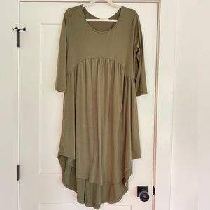 Olive Green High Low Dress